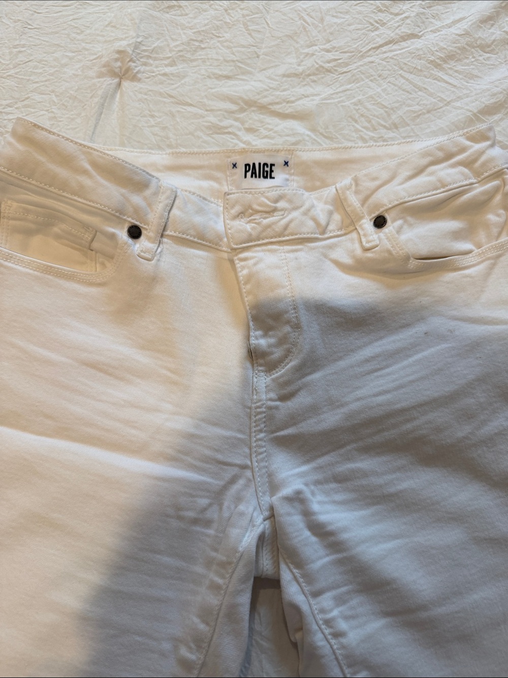 PAIGE Men’s Slim White Jeans - Clean Slim Styling